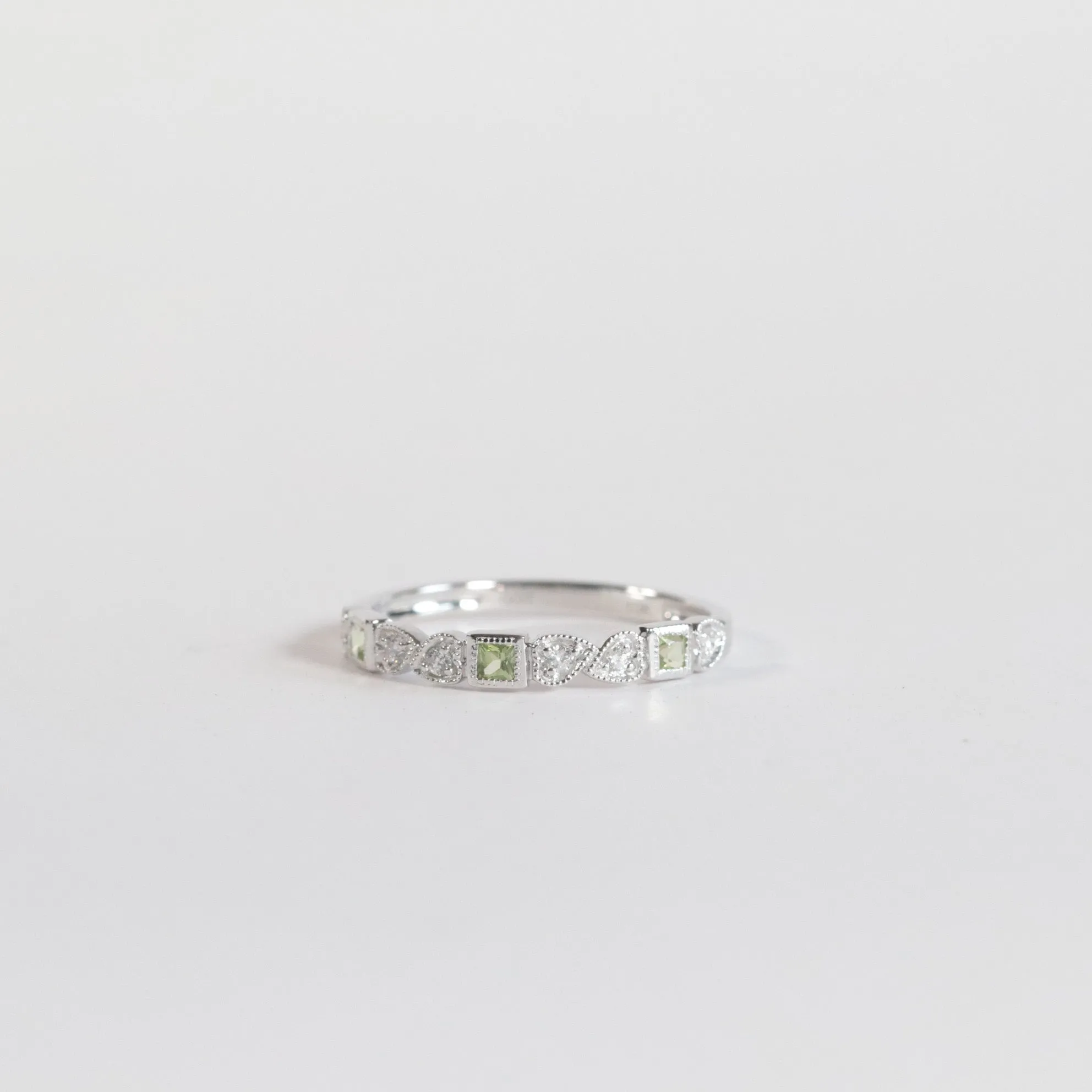 Peridot   Diamond Stackable Band