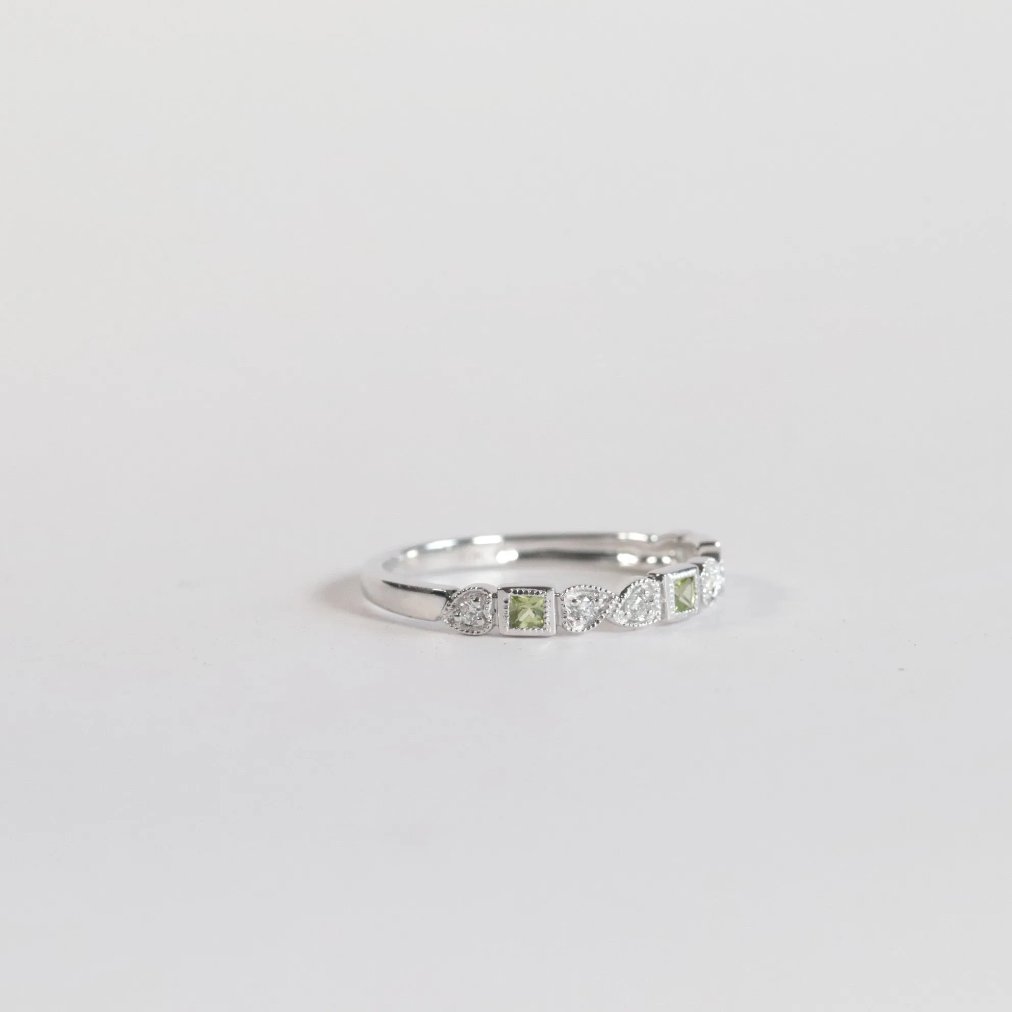 Peridot   Diamond Stackable Band