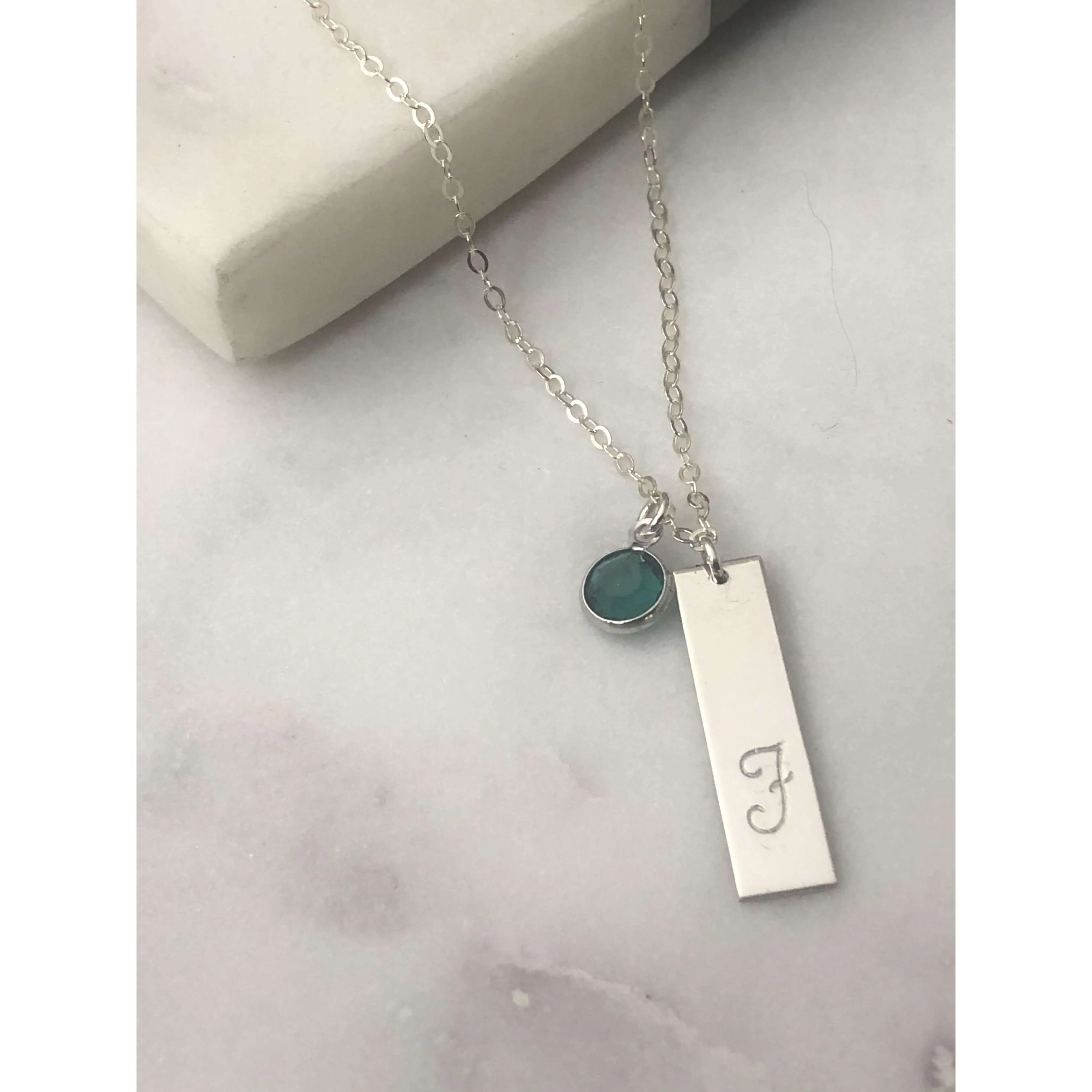 Personalised Birthstone Bar Necklace