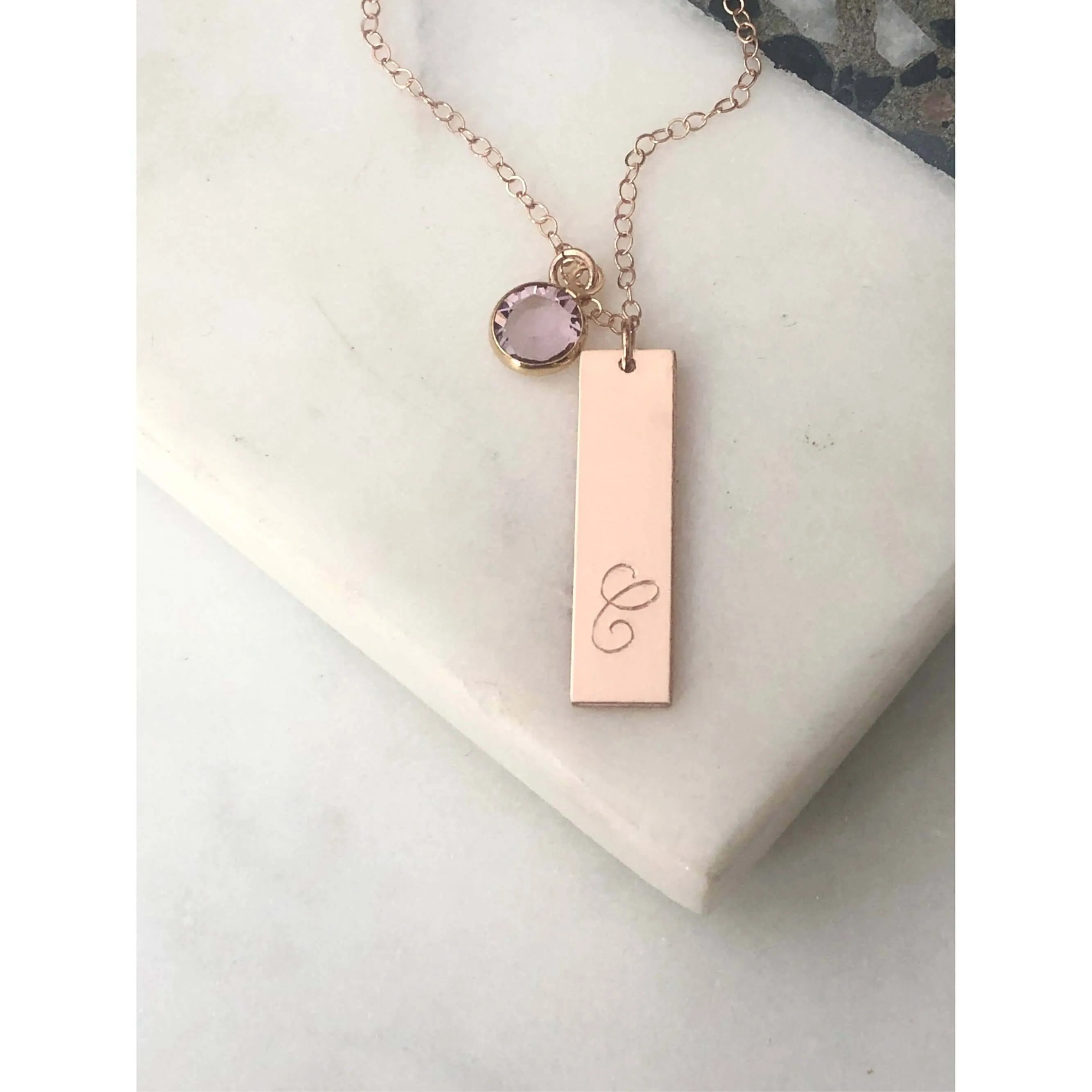 Personalised Birthstone Bar Necklace