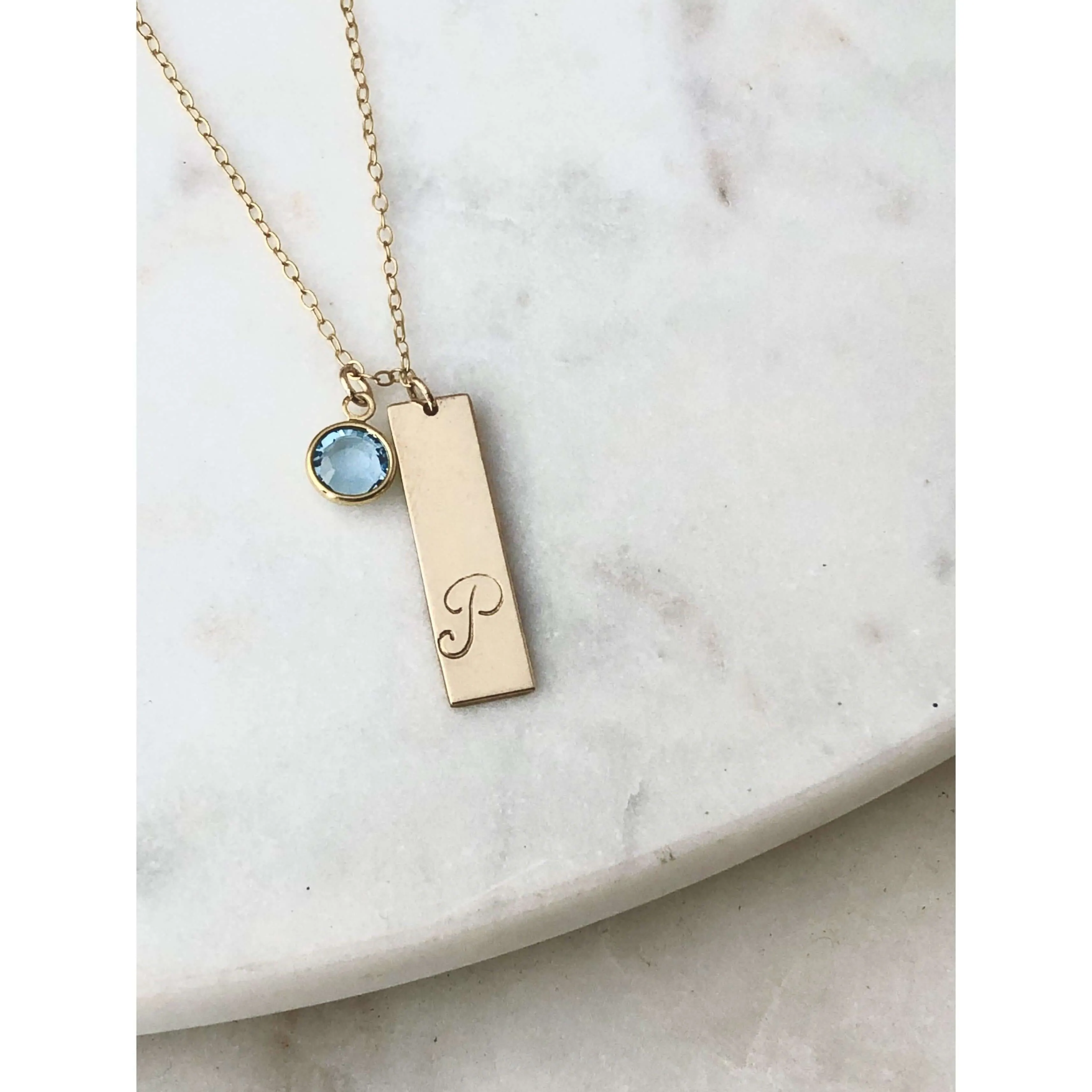 Personalised Birthstone Bar Necklace