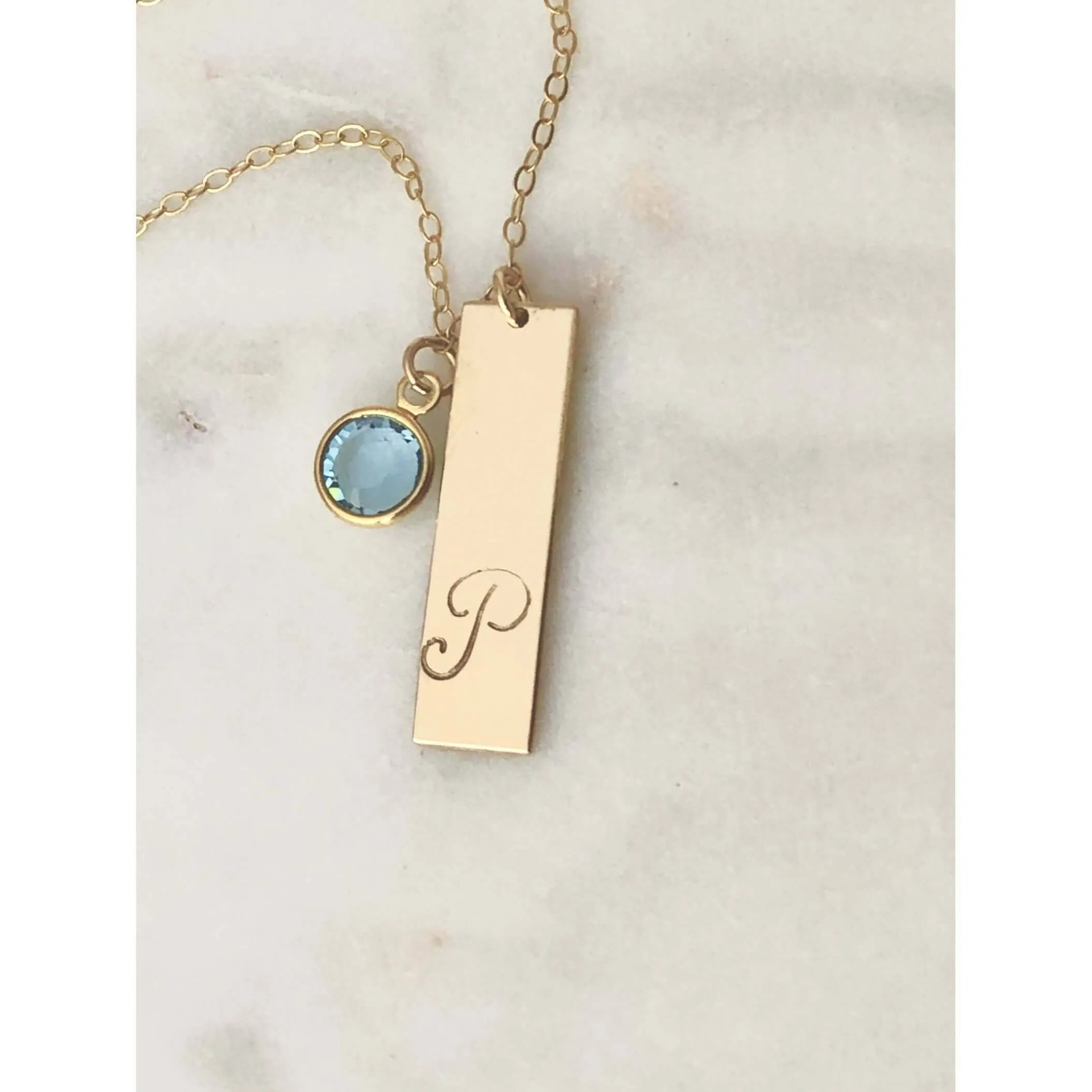 Personalised Birthstone Bar Necklace