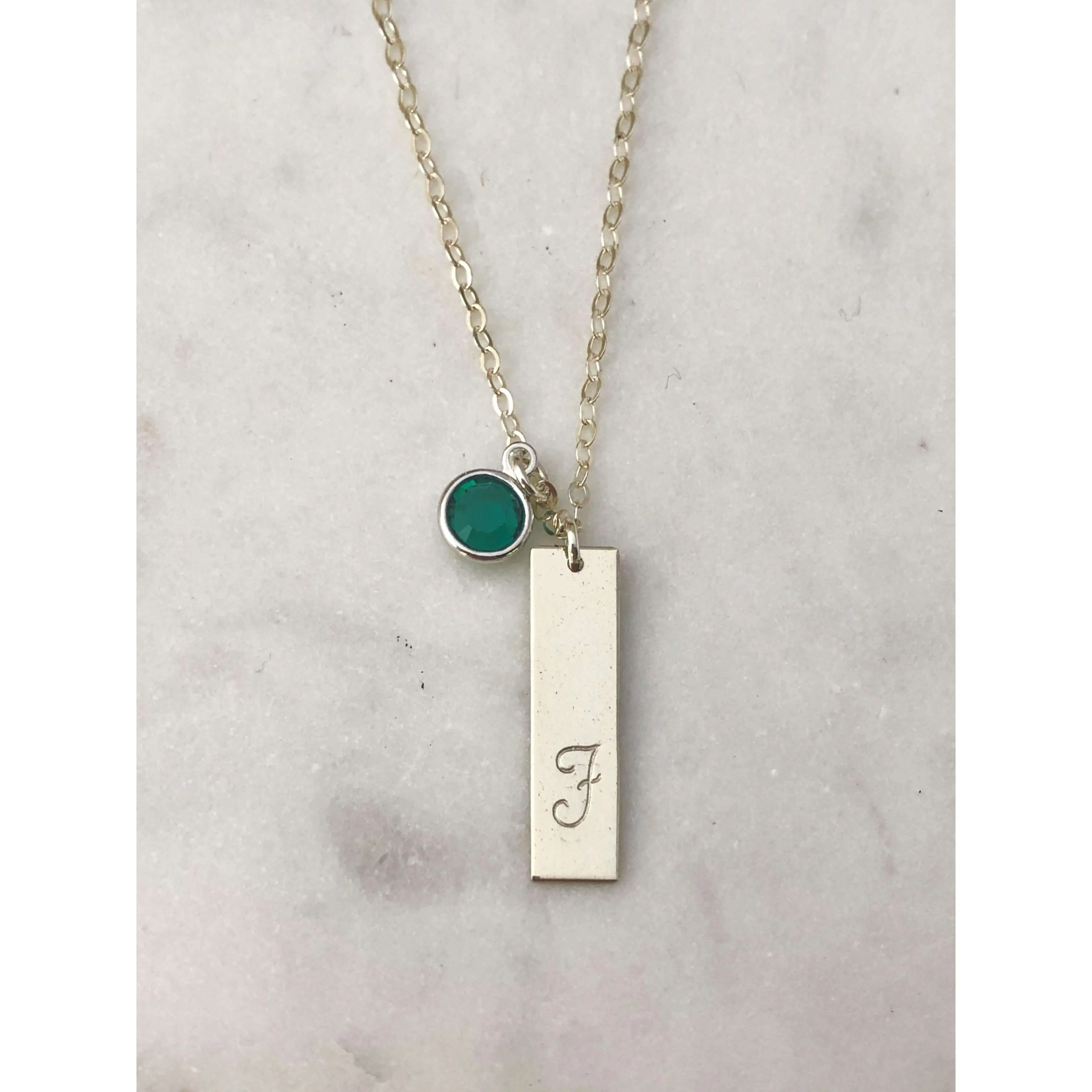 Personalised Birthstone Bar Necklace