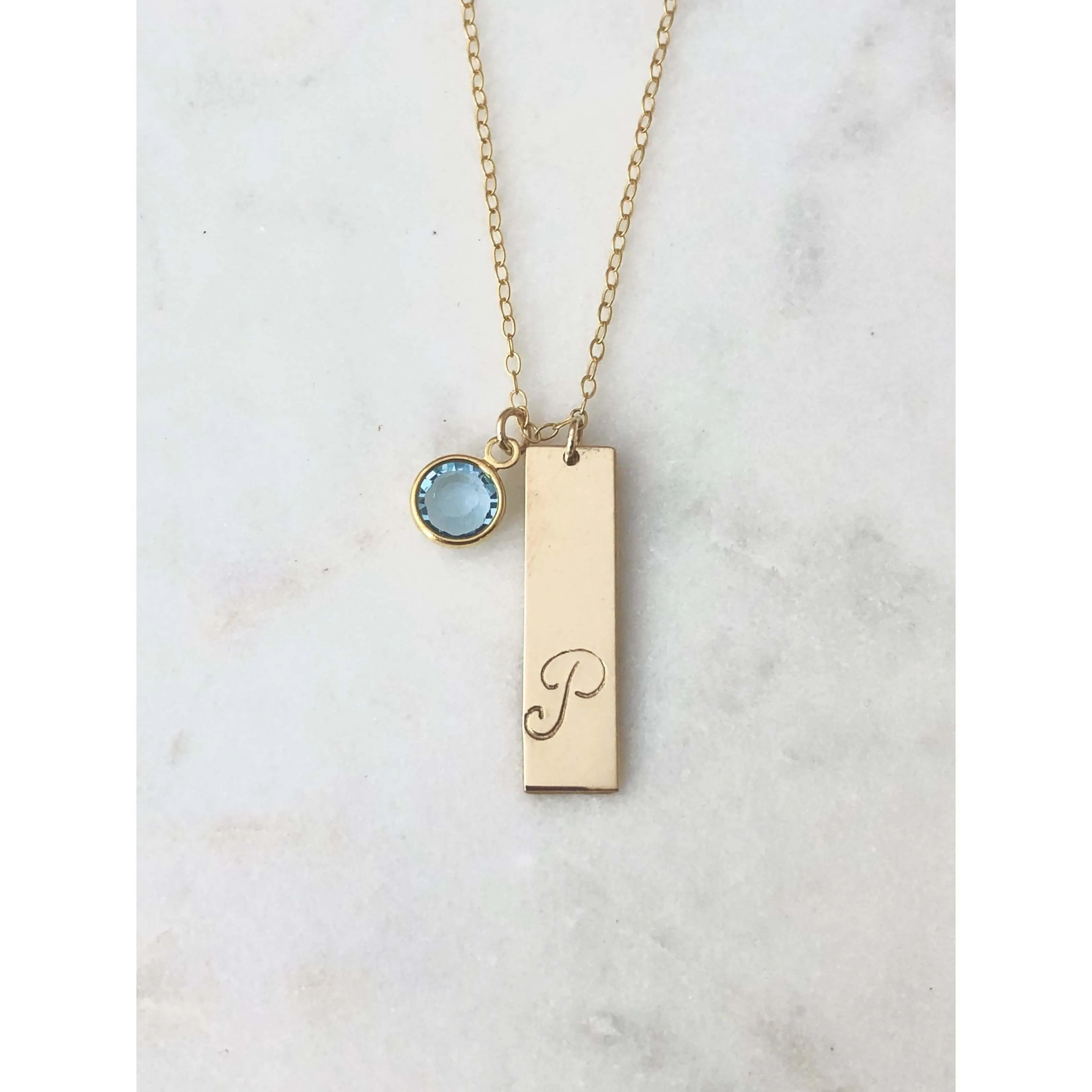 Personalised Birthstone Bar Necklace