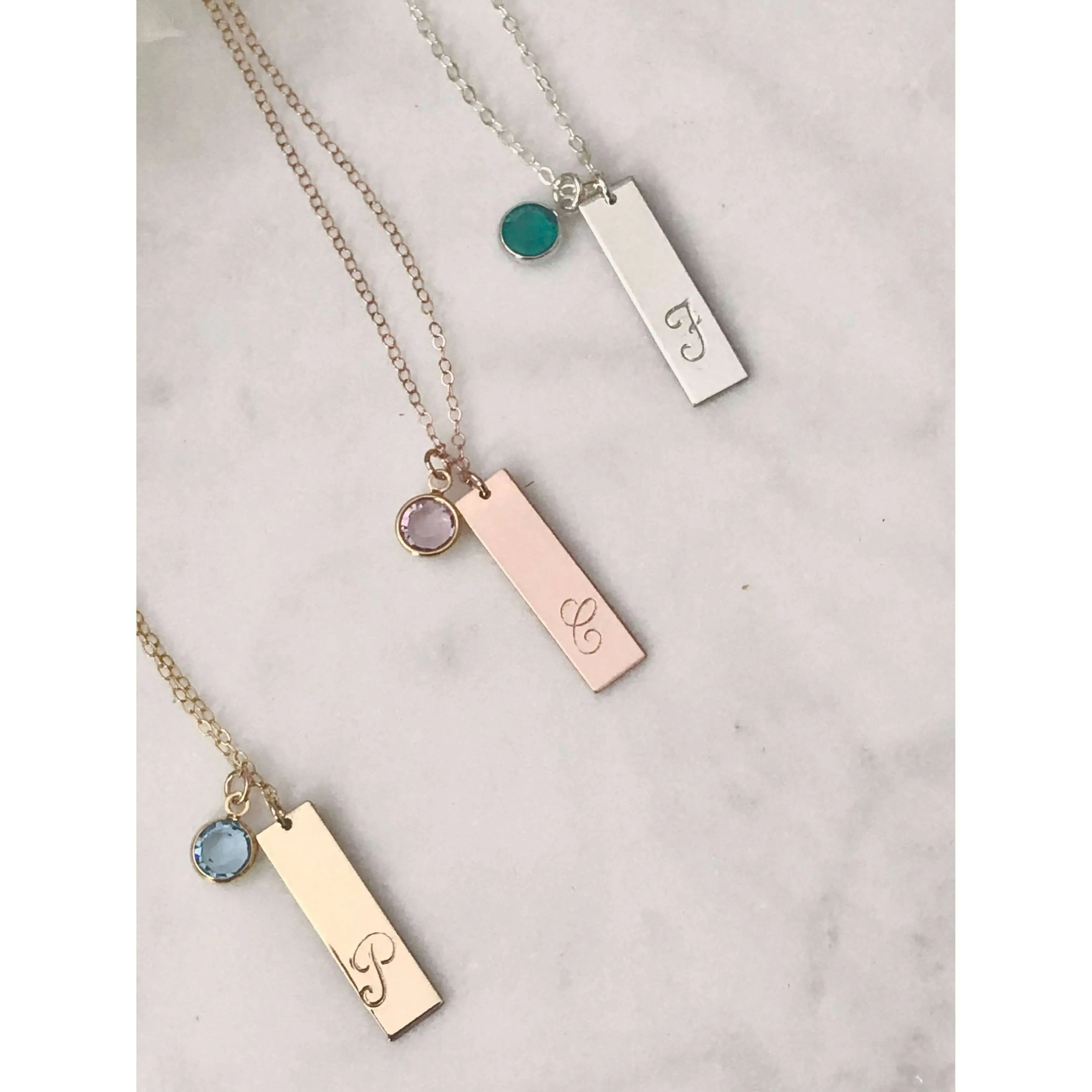 Personalised Birthstone Bar Necklace