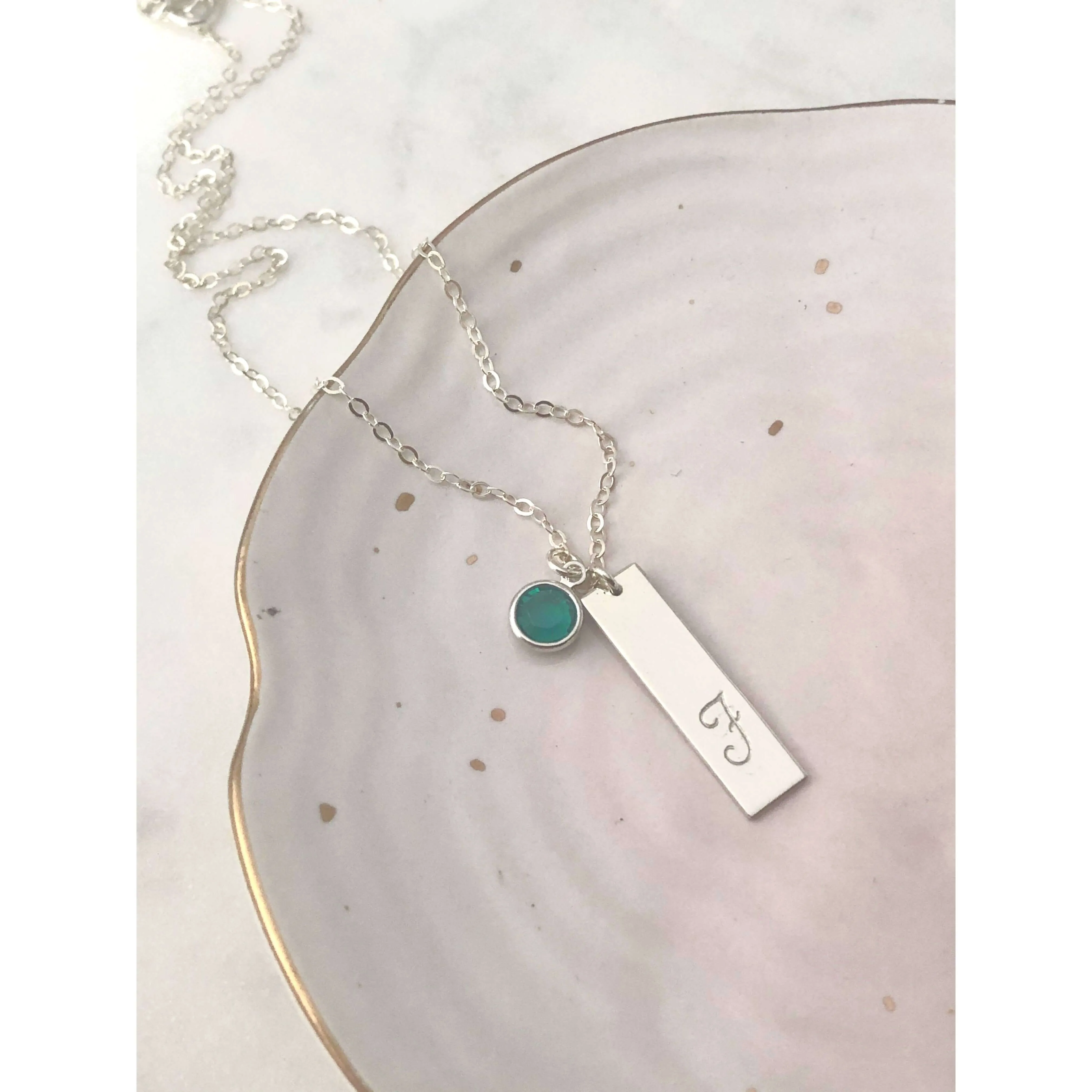 Personalised Birthstone Bar Necklace