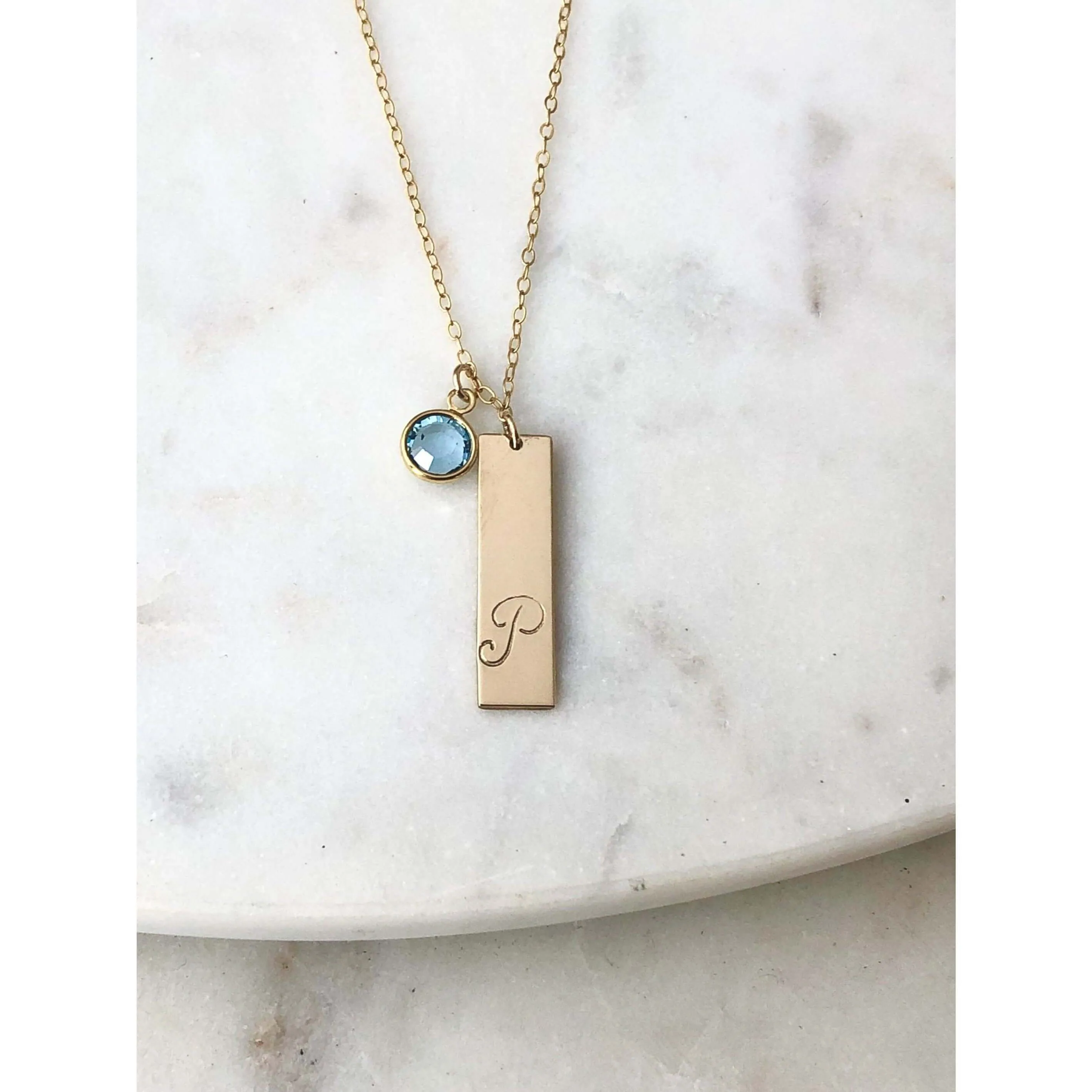 Personalised Birthstone Bar Necklace