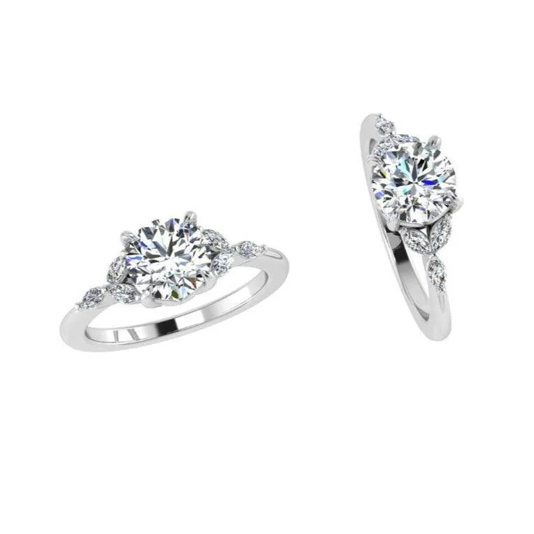 Petals Marquise Diamond Engagement Ring