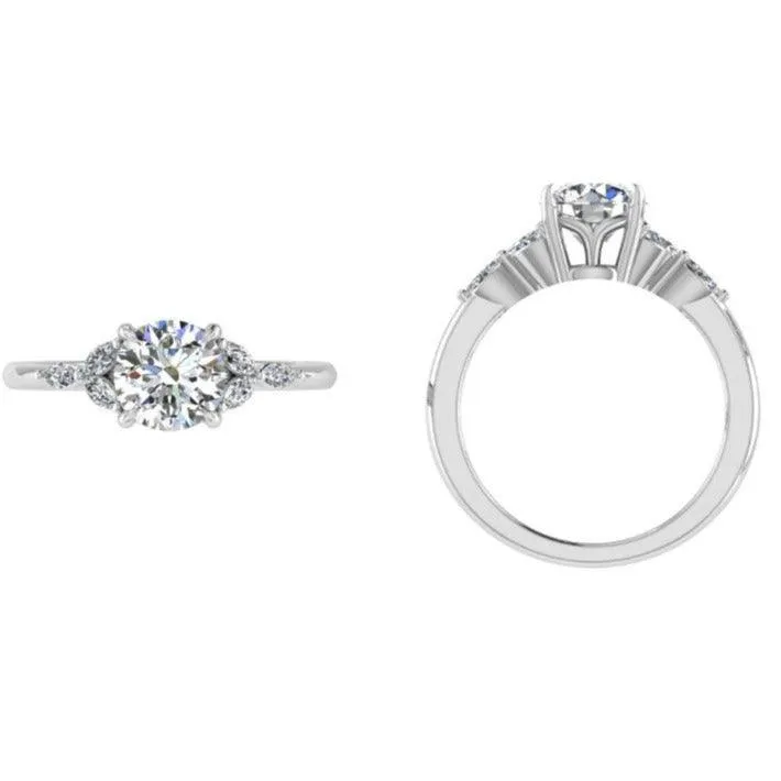 Petals Marquise Diamond Engagement Ring