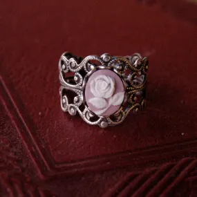 Pink Rose Filigree Ring