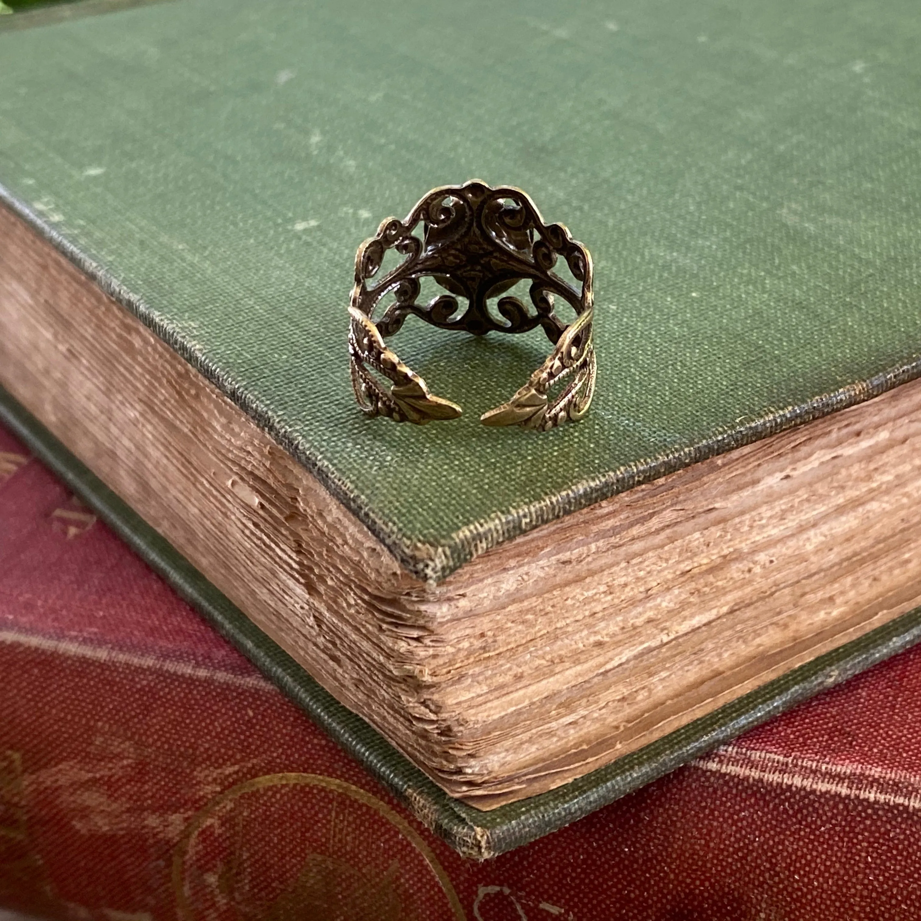 Pink Rose Filigree Ring