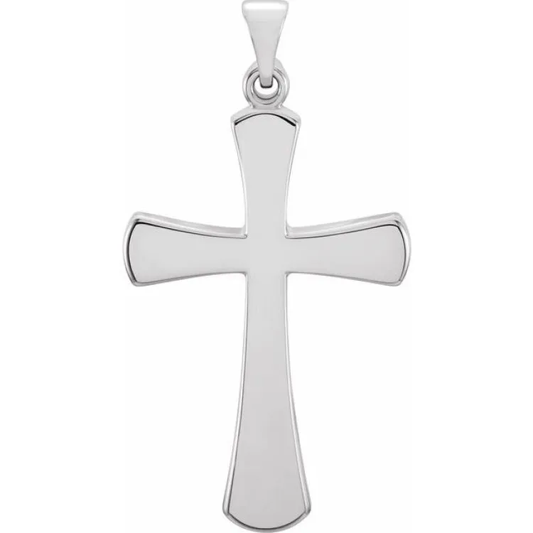 Platinum 28.5x19 mm Cross Pendant