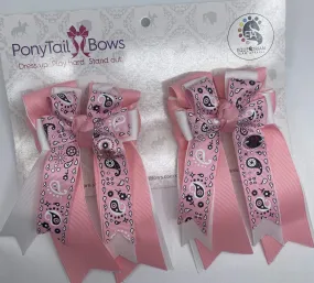 PonyTail Bows- Light Pink Bandana