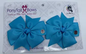 PonyTail Bows- Pinwheel Turquoise