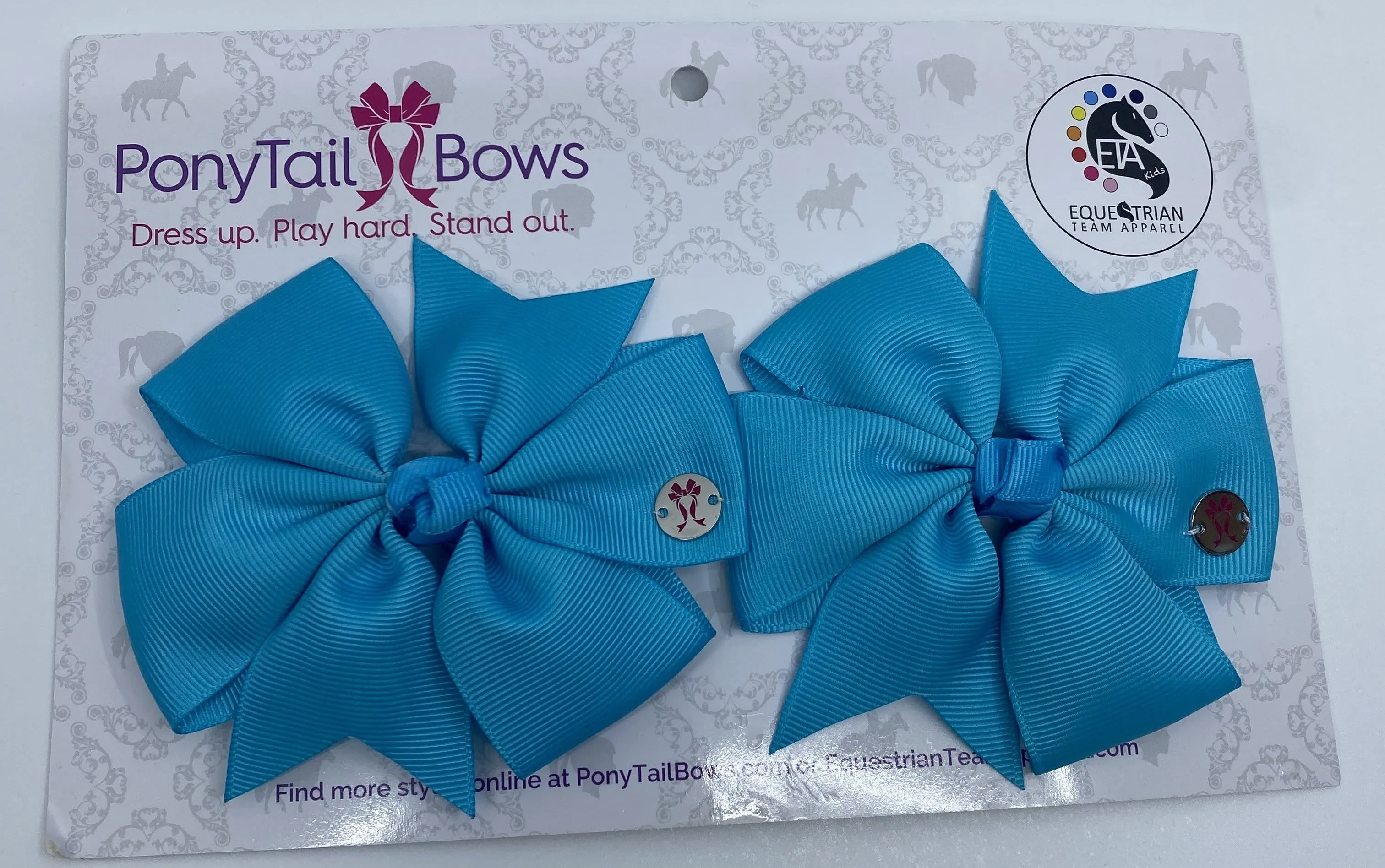 PonyTail Bows- Pinwheel Turquoise