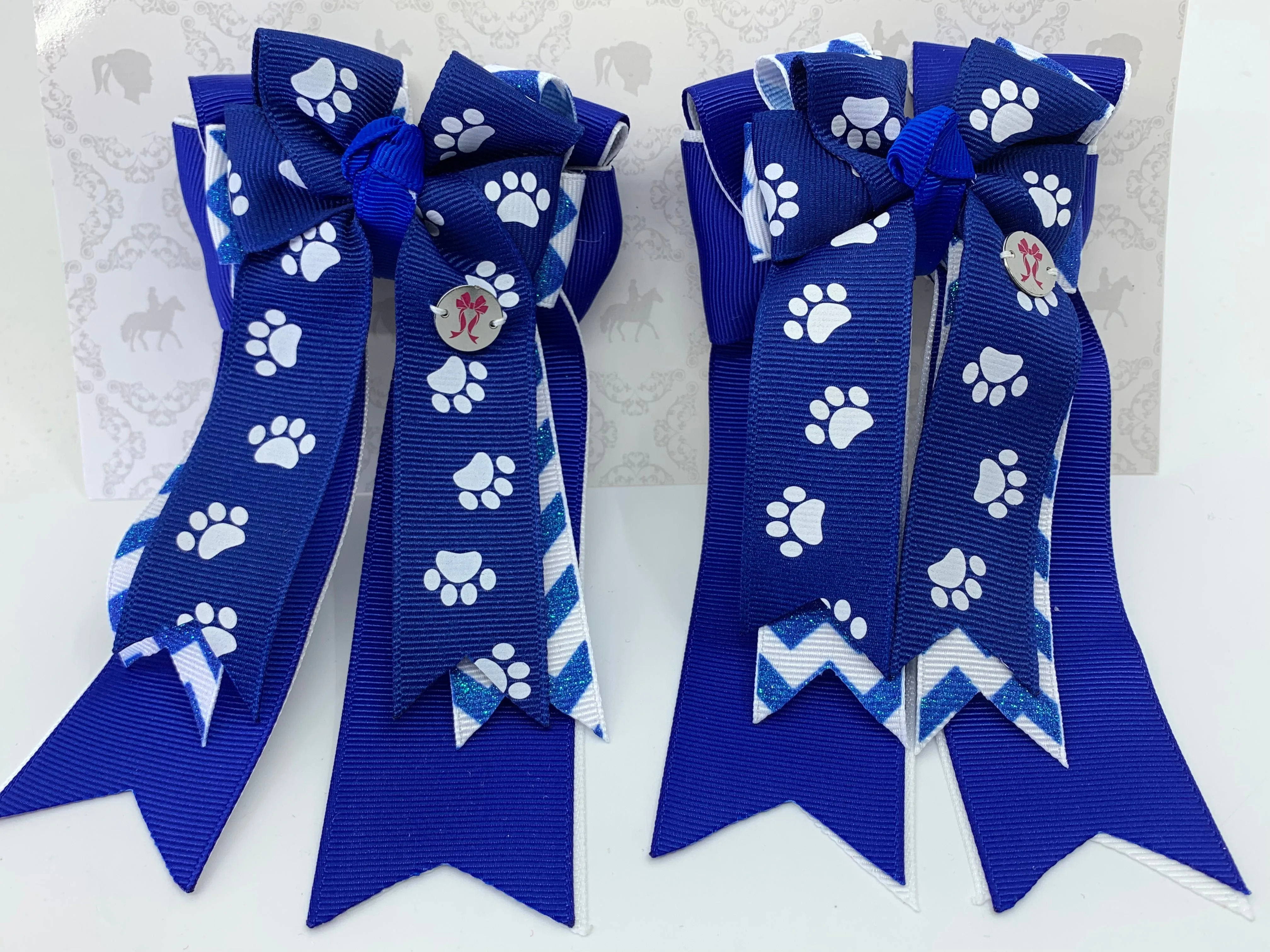 PonyTail Bows- Royal Paws/Chevron