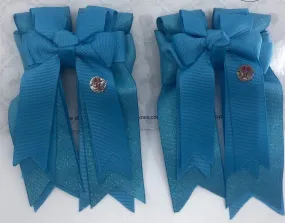 PonyTail Bows- Turquoise