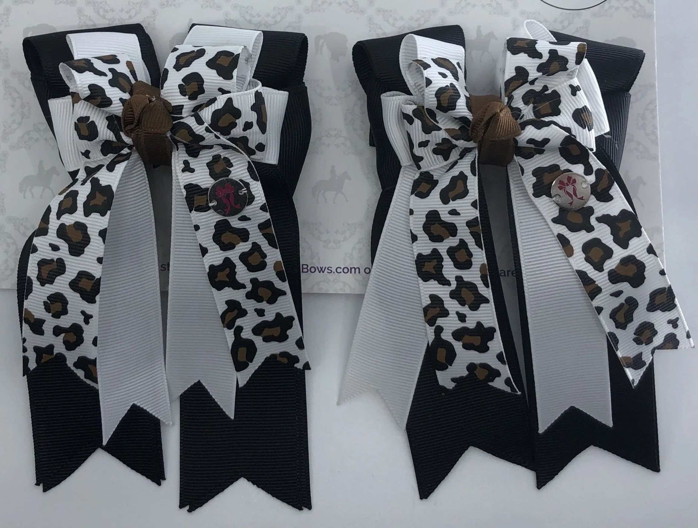 PonyTail Bows- White Leopard