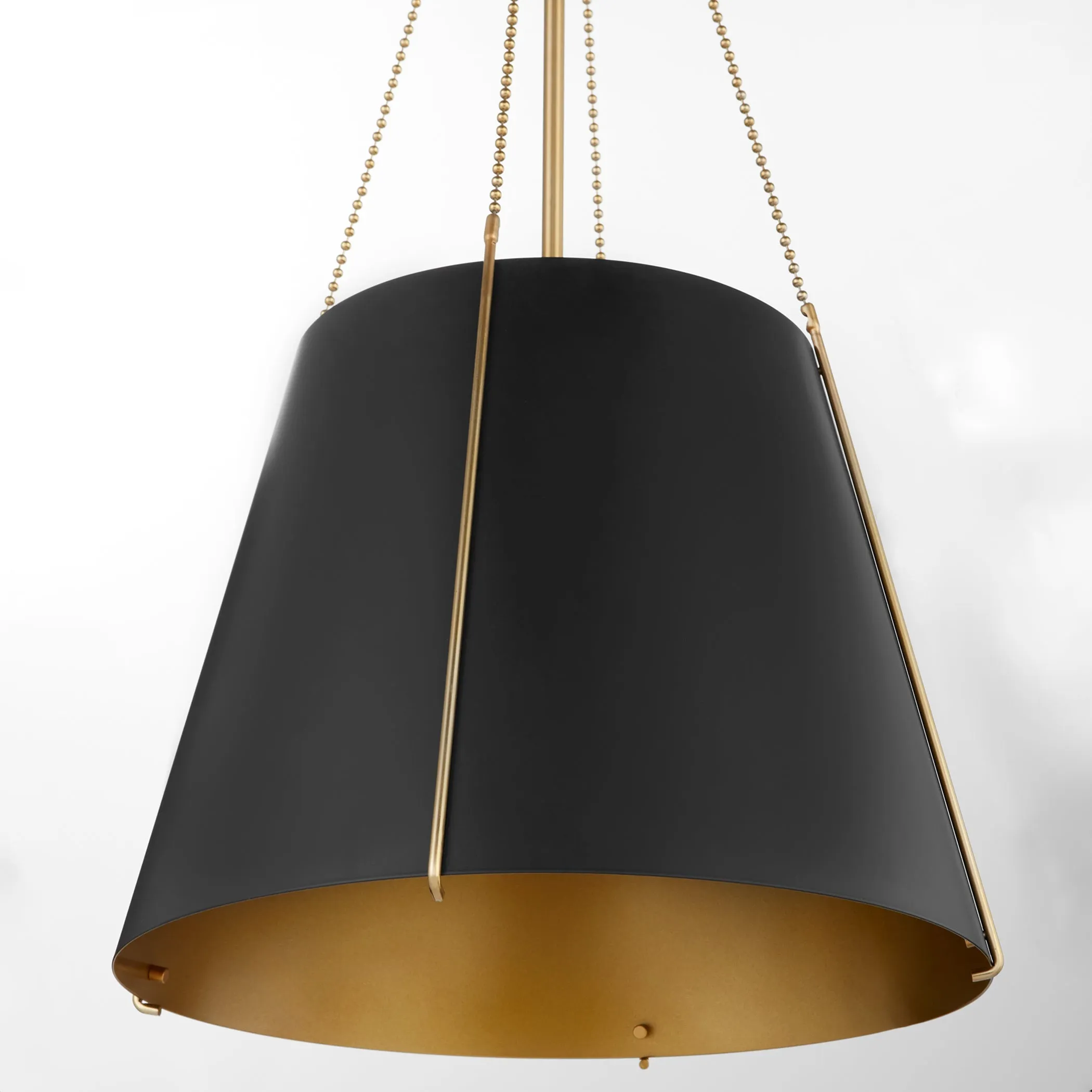 Quorum Denise 862-3-5980 Pendant - Matte Black / Aged Brass 18" Transitional