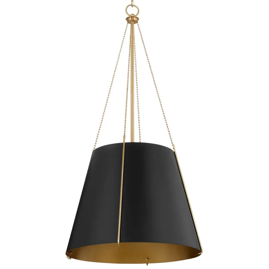 Quorum Denise 862-3-5980 Pendant - Matte Black / Aged Brass 18" Transitional