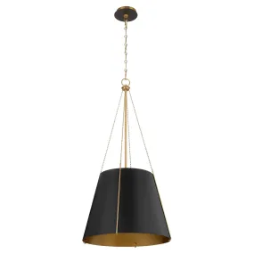 Quorum Denise 862-3-5980 Pendant - Matte Black / Aged Brass 18" Transitional