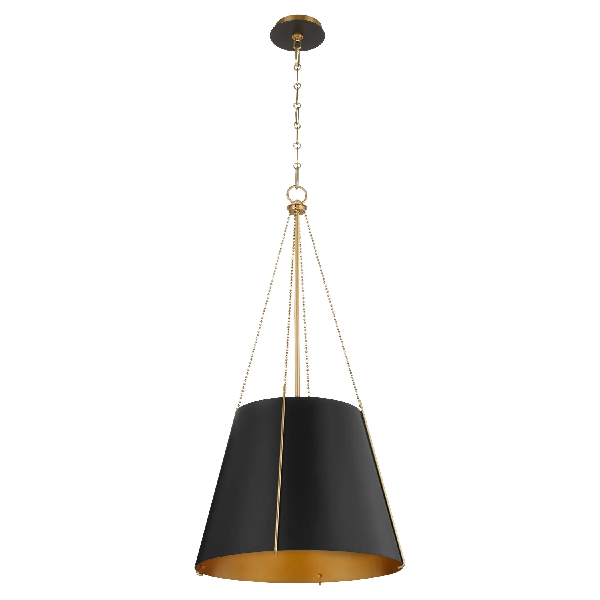 Quorum Denise 862-3-5980 Pendant - Matte Black / Aged Brass 18" Transitional