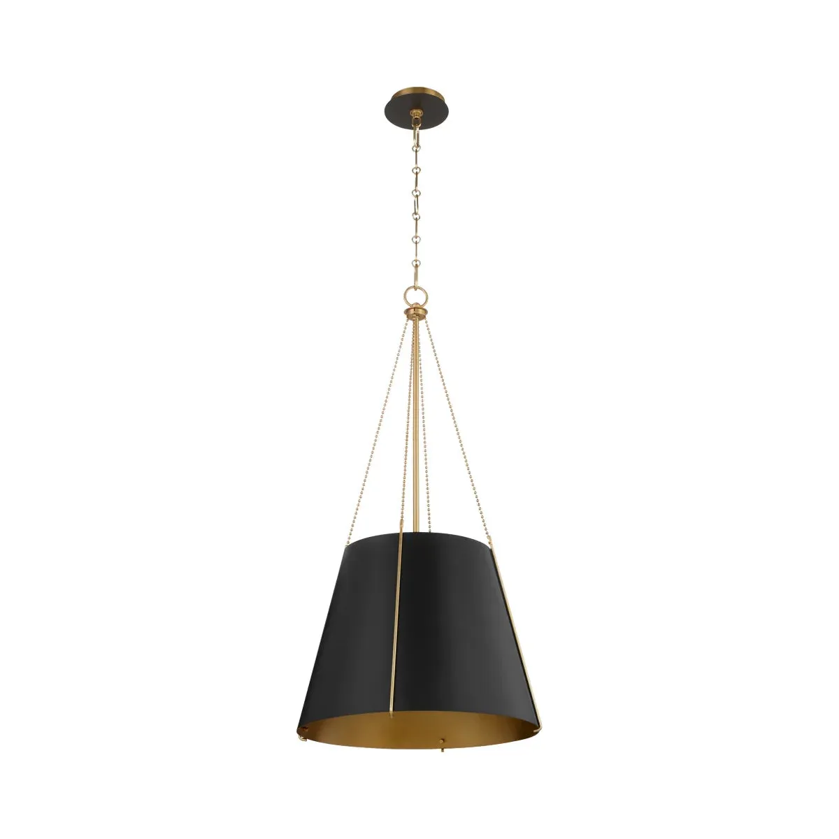 Quorum Denise 862-3-5980 Pendant - Matte Black / Aged Brass 18" Transitional