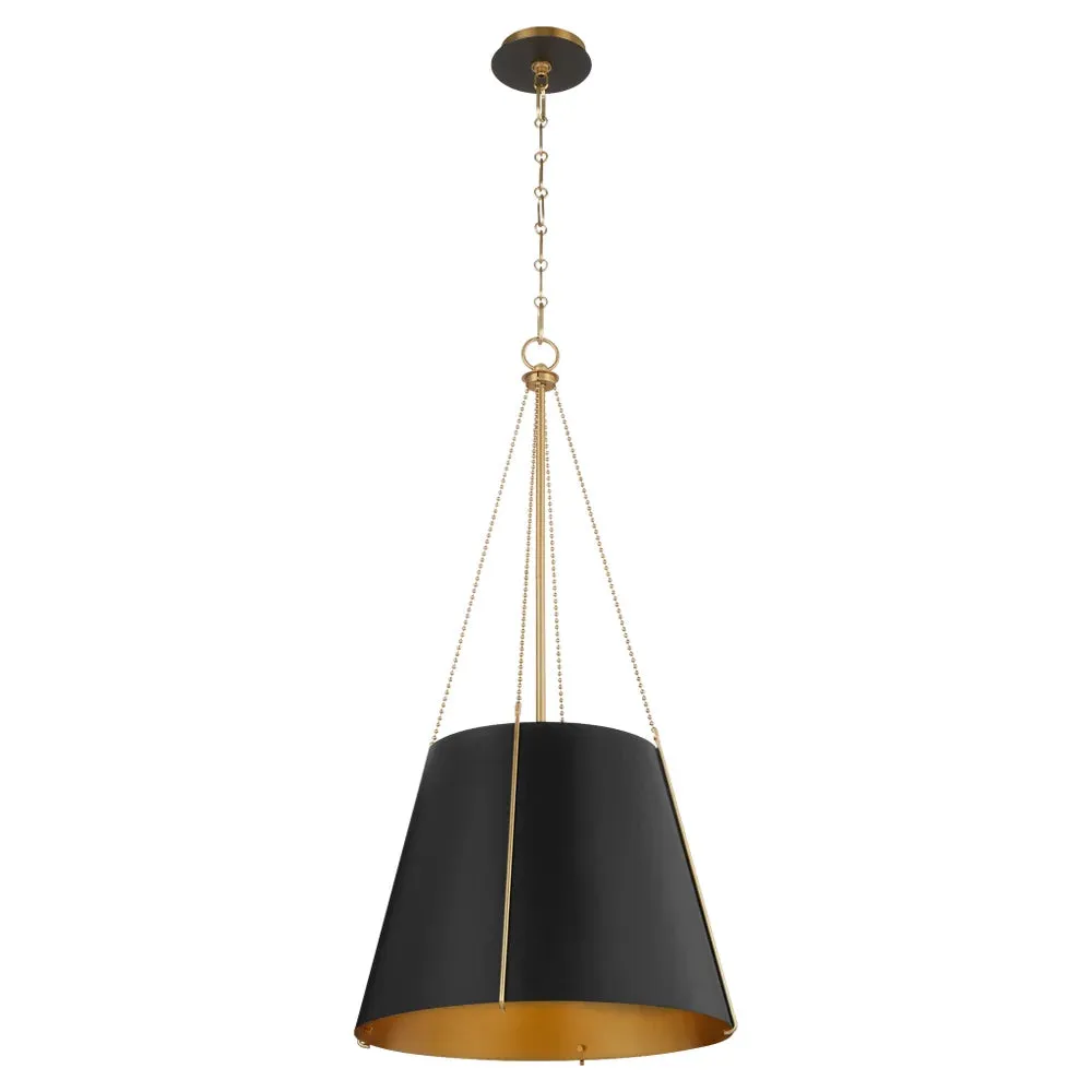 Quorum Denise 862-3-5980 Pendant - Matte Black / Aged Brass 18" Transitional