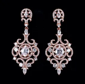 "Tiffany" - Cubic Zirconia Bridal Earrings - Available in Rose Gold, Silver and Yellow Gold