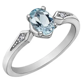 "WATER" AQUAMARINE DIAMOND RING