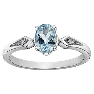 "WATER" AQUAMARINE DIAMOND RING