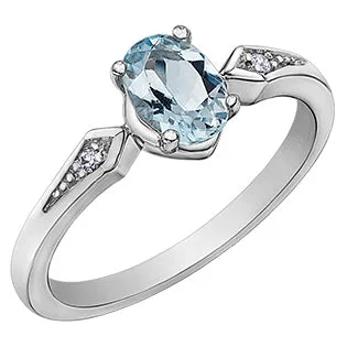 "WATER" AQUAMARINE DIAMOND RING