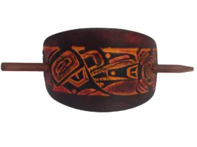 Raven and Sun Leather Hair Barrette