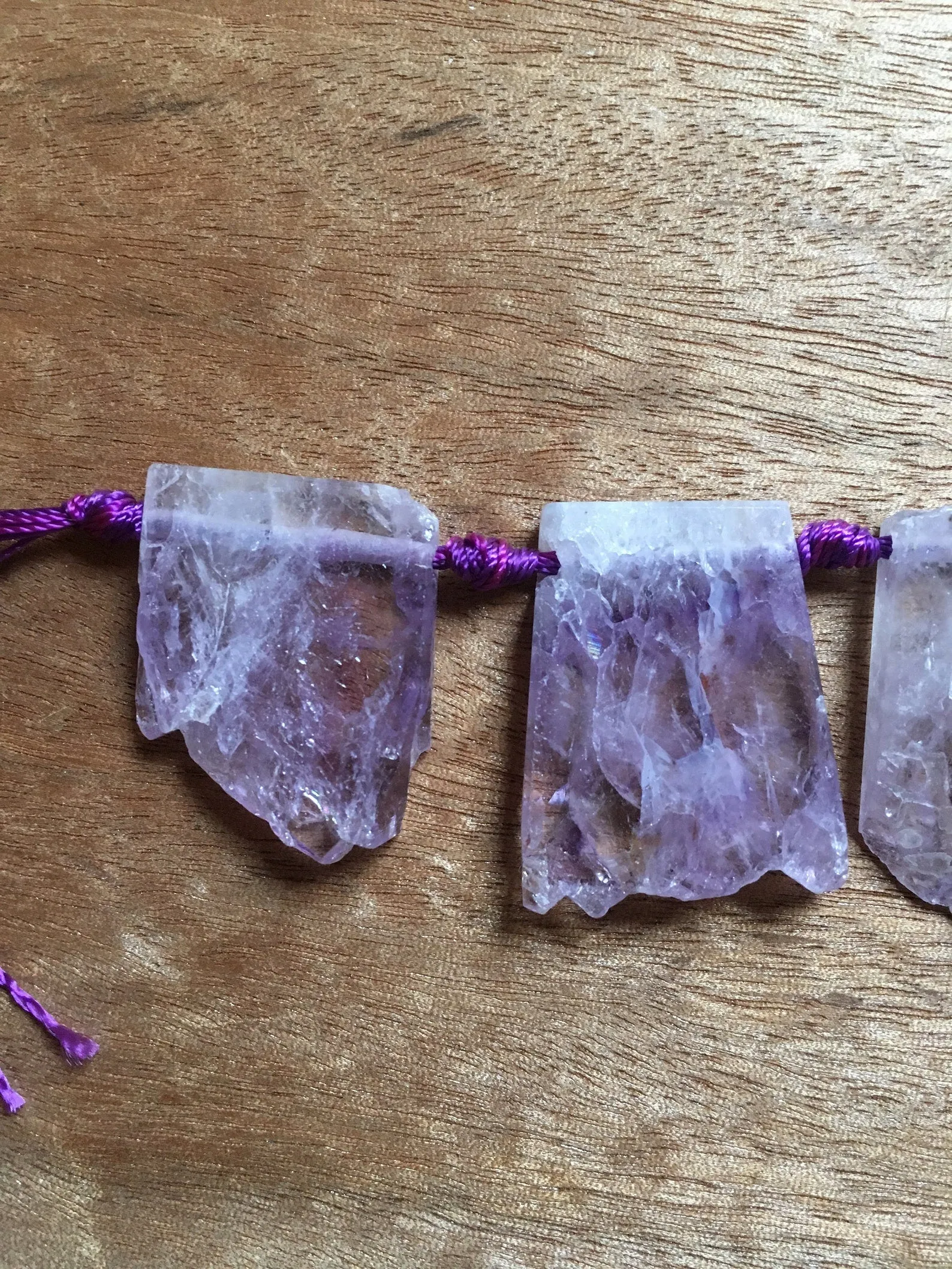 Raw Amethyst Slice Crystal Necklace