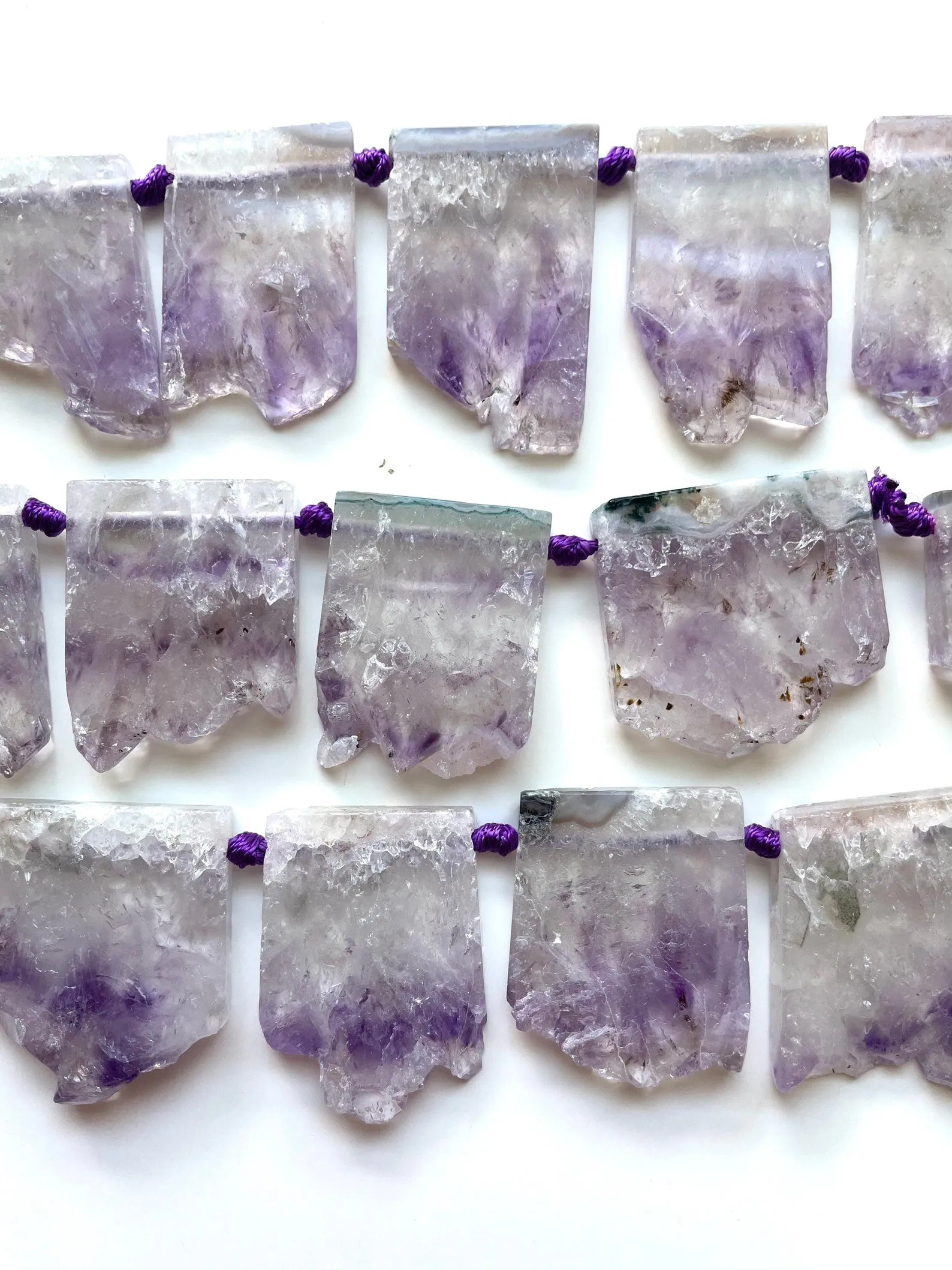 Raw Amethyst Slice Crystal Necklace