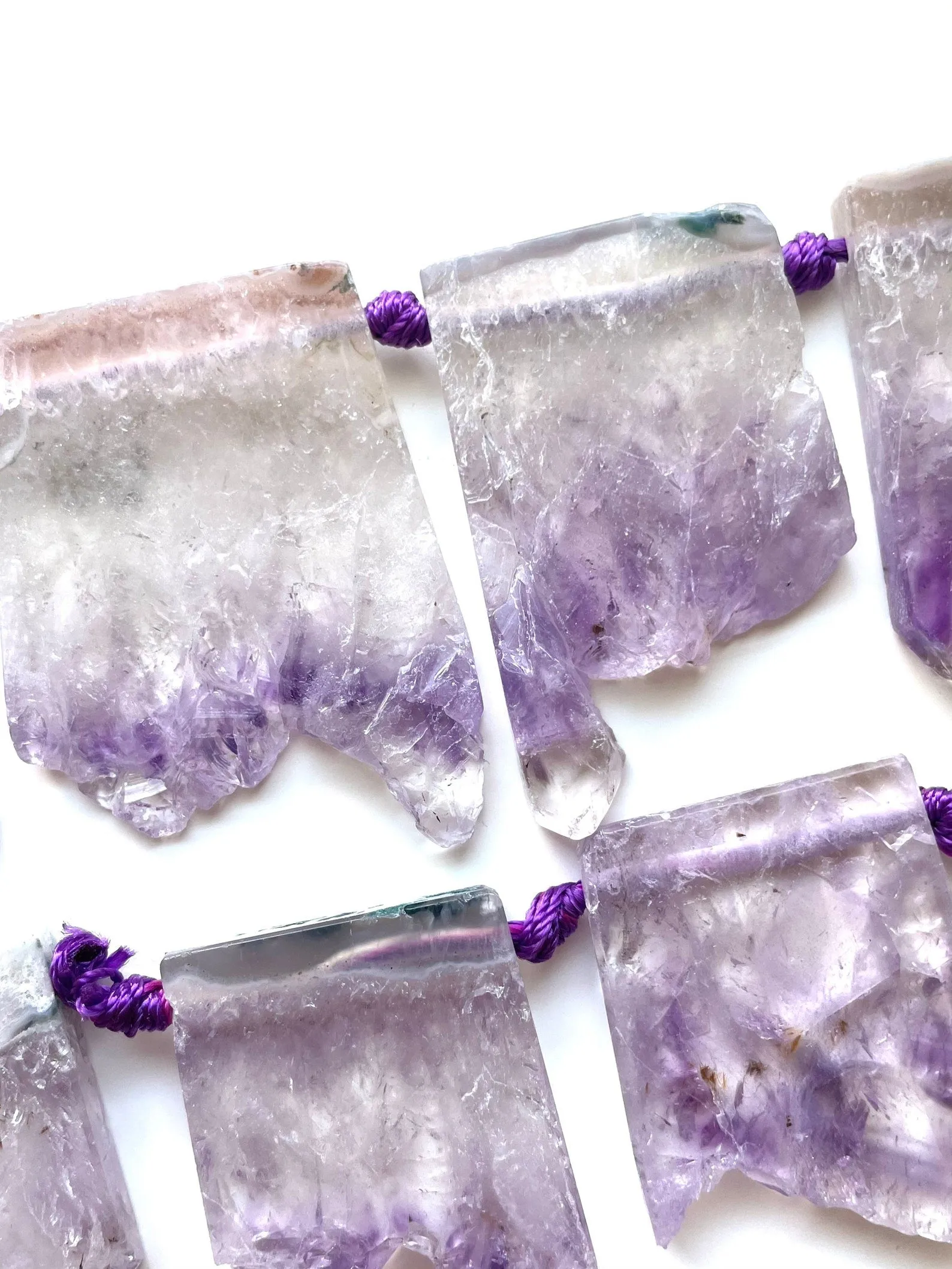 Raw Amethyst Slice Crystal Necklace