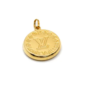 Real Gold GZLV Round Luxury 2 Side 3D Pendant 0500/1KU P 1818