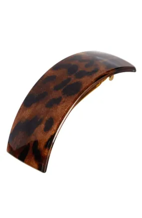 Rectangle Volume Barrette - Luxe Leopard