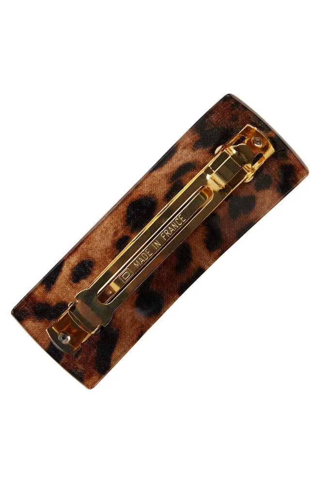 Rectangle Volume Barrette - Luxe Leopard