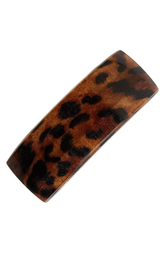 Rectangle Volume Barrette - Luxe Leopard