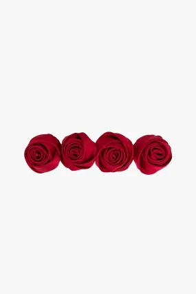 Red Rosette Charm Barrette