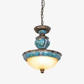 Retro Floral Resin Pendant Light