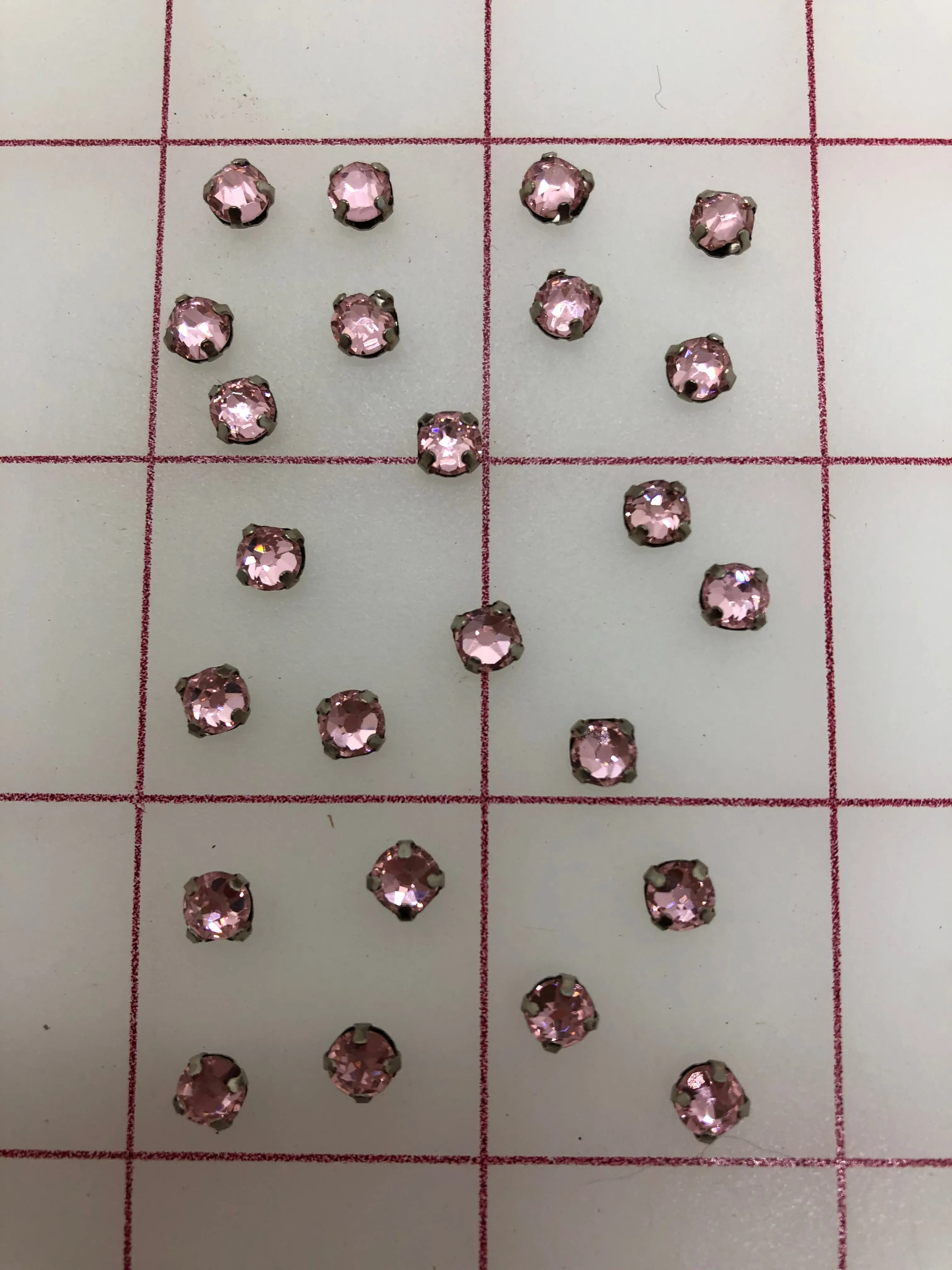 Rhinestones - 20SS Czech Bright-Cut Rose Montees Light Pink 24-Pack