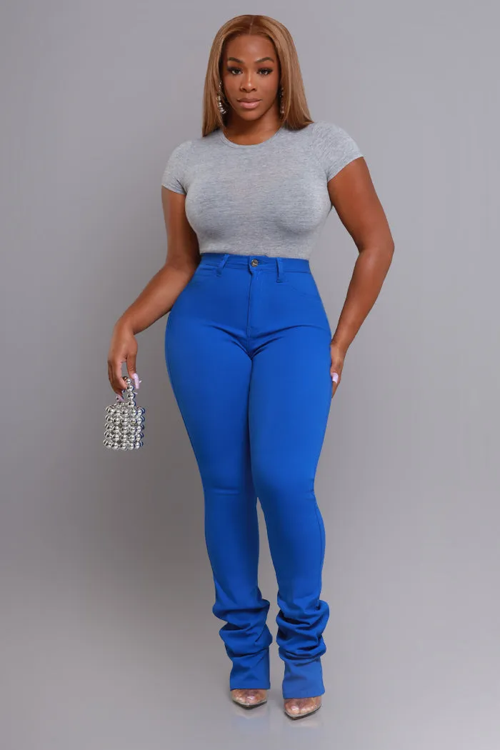 Right Call High Rise Stacked Flare Jeans - Royal Blue