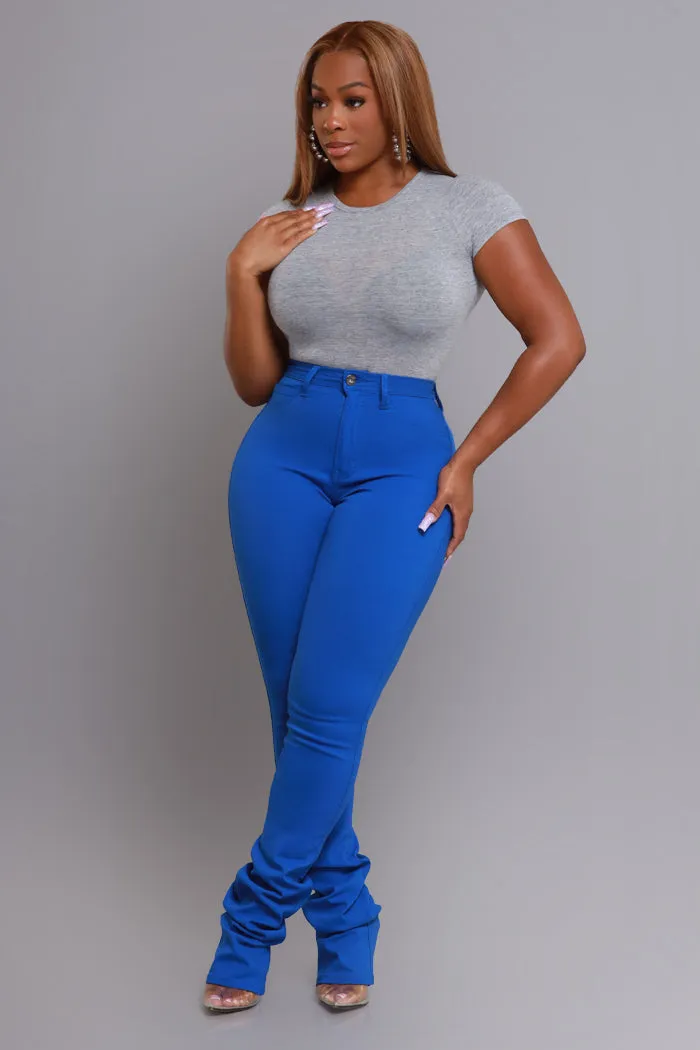 Right Call High Rise Stacked Flare Jeans - Royal Blue