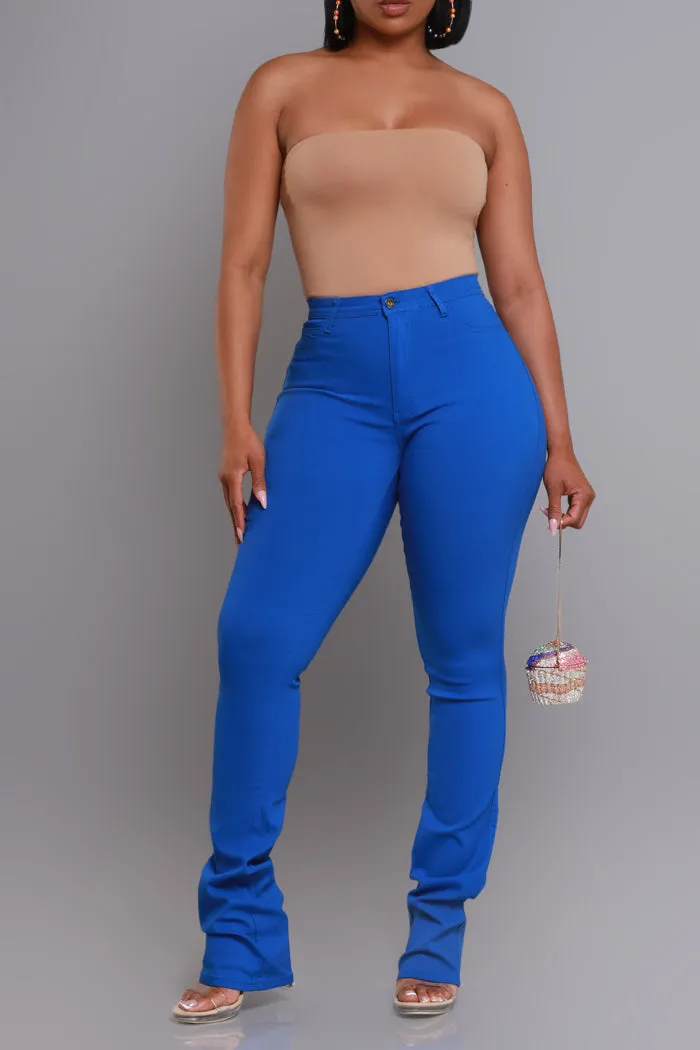 Right Call High Rise Stacked Flare Jeans - Royal Blue