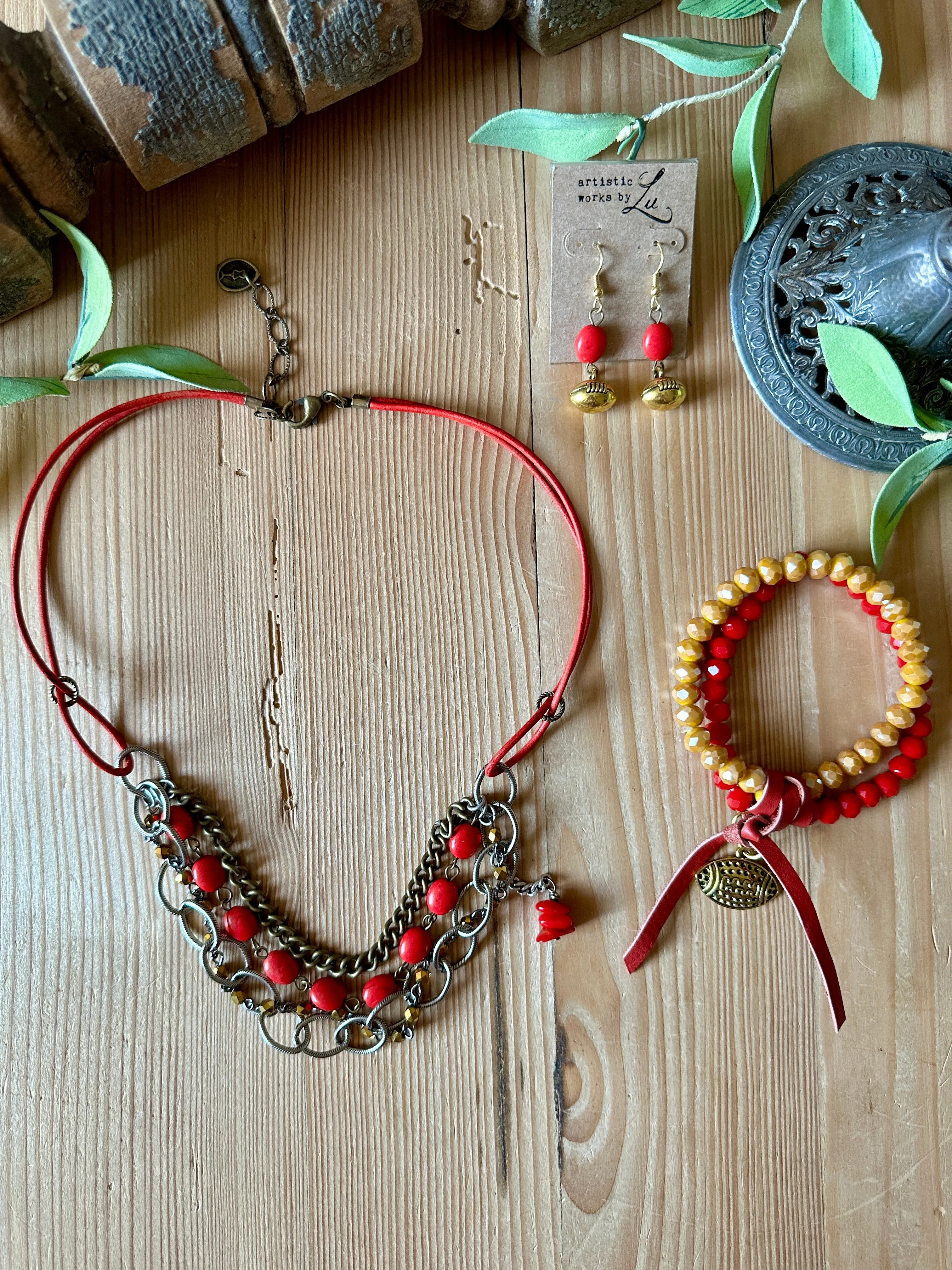 Rockin Red Triple Short Necklace