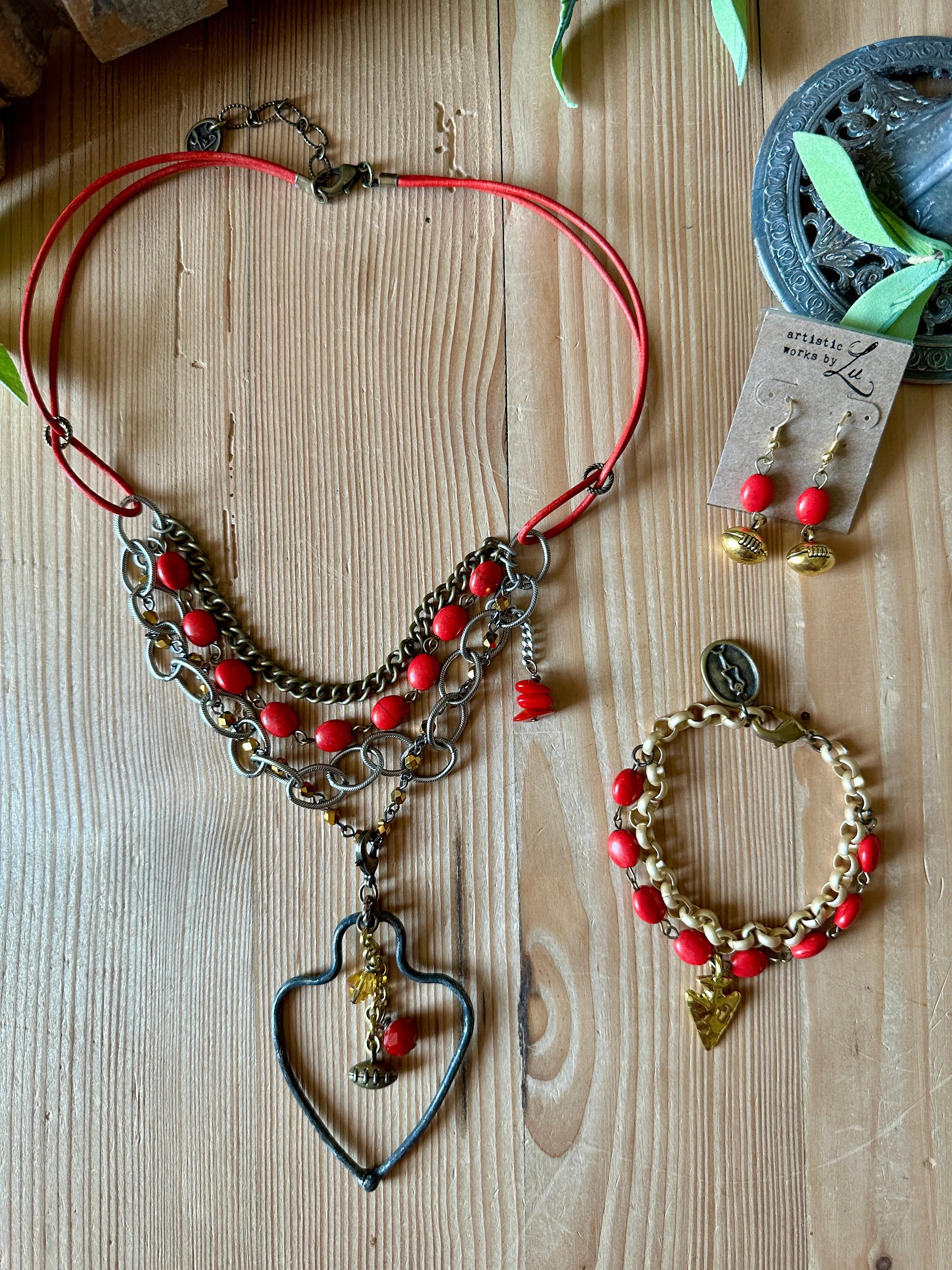 Rockin Red Triple Short Necklace