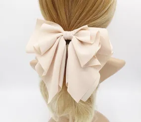 romance chiffon hair bow french barrette drape falling ruffle wave feminine style women hair clip