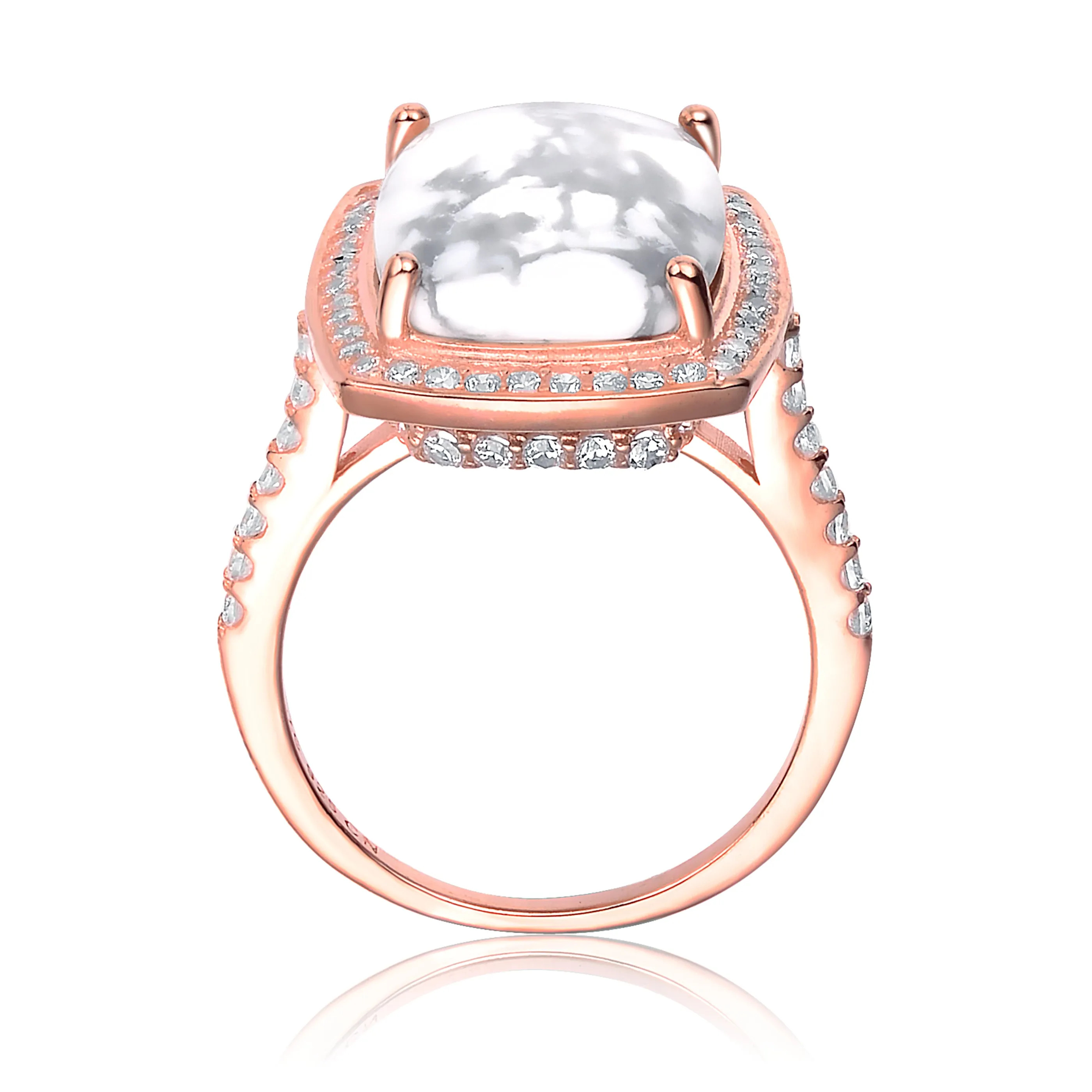 Rose Gold Overlay How Lite Solitaire Ring